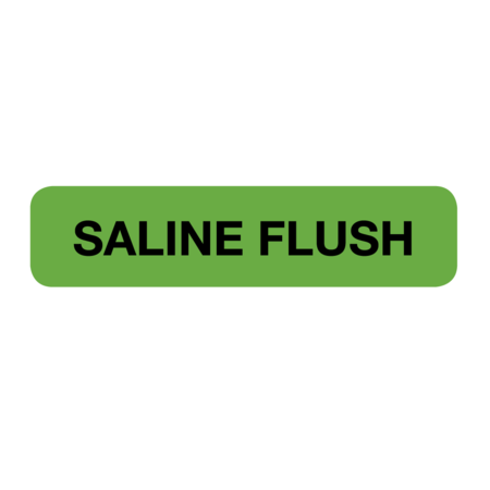NEVS Label, Saline Flush 5/16" x 1-1/4" Green w/Black SANTW-0120